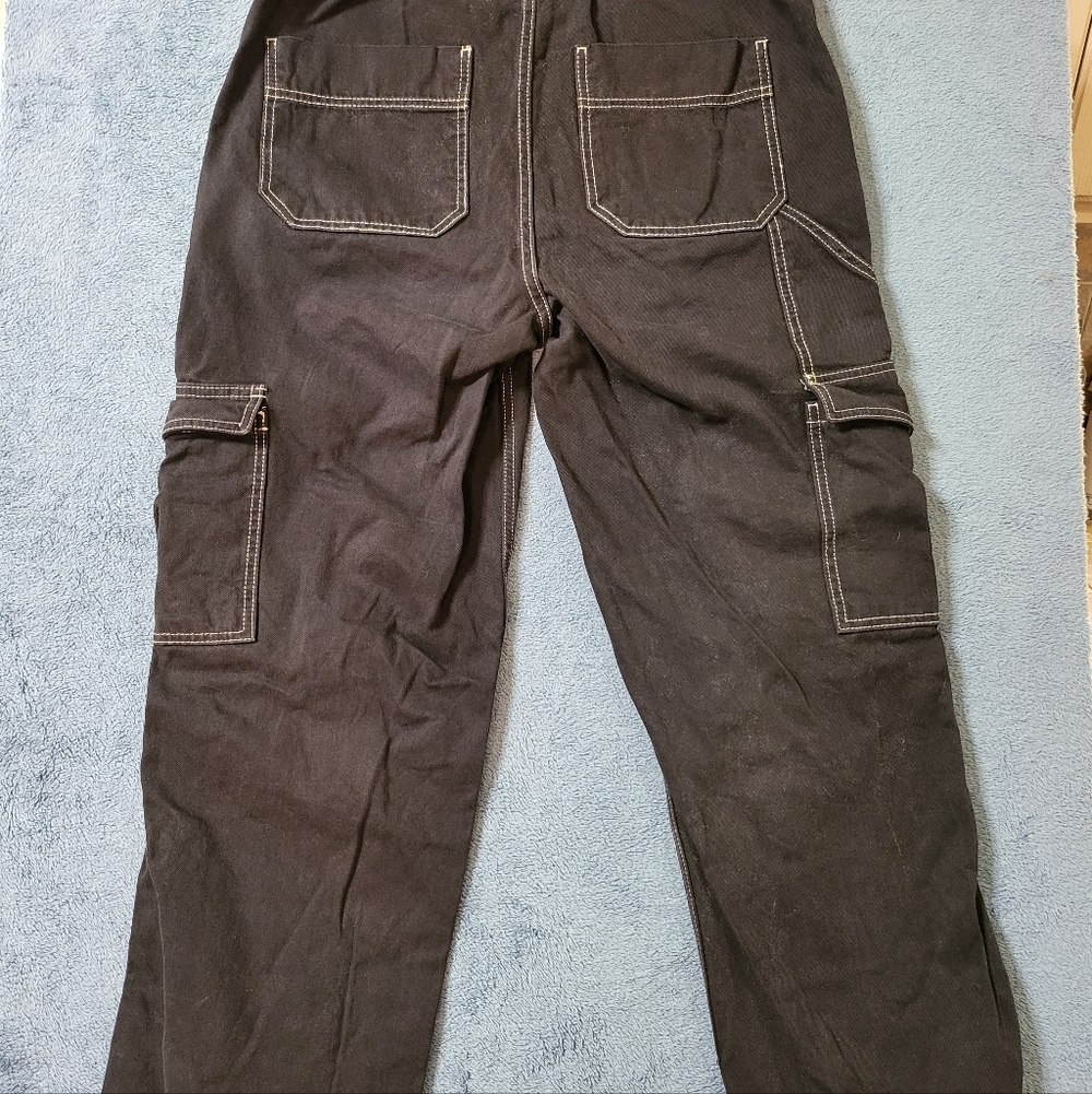 BDG Urban Outfitters Skate Jeans Women's 31 Black Cargo High Rise Straight Denim - Picture 3 of 10
